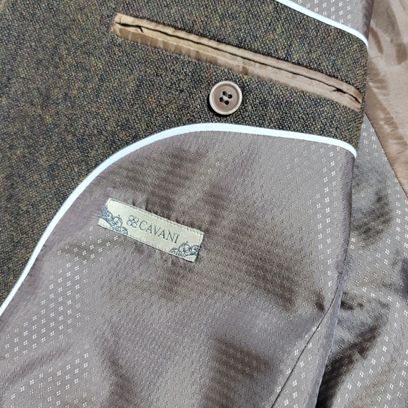 House of Cavani Mens Sport Jacket Brown Slim Fit Wool Blend 40R Single vented - Picture 6 of 11